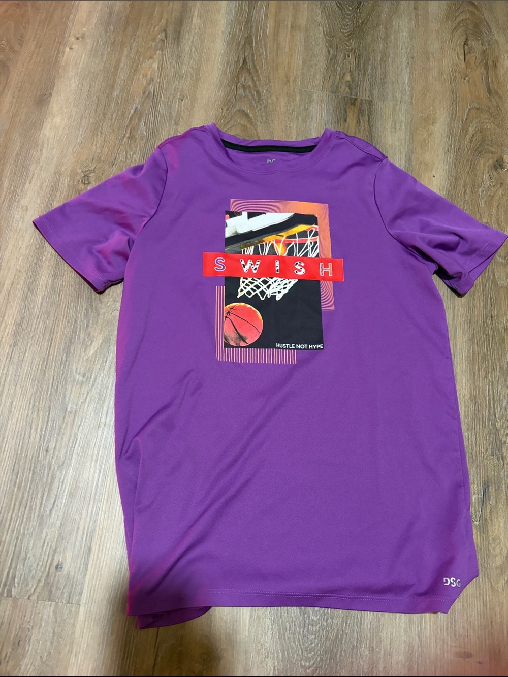 DSG Purple Graphic Basketball Tee with Red Accent